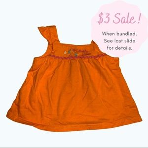 Orange flutter sleeve tank top shirt Butterfly Pattern Fall Adorable